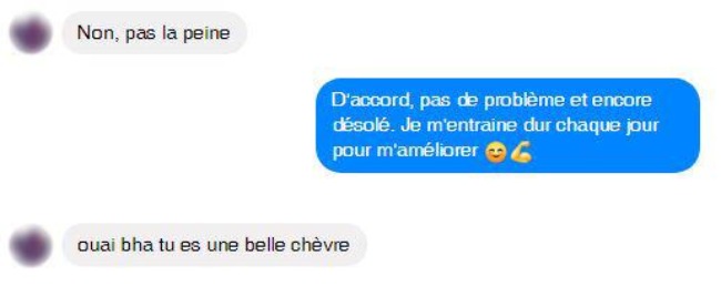 Message chatbot chèvre
