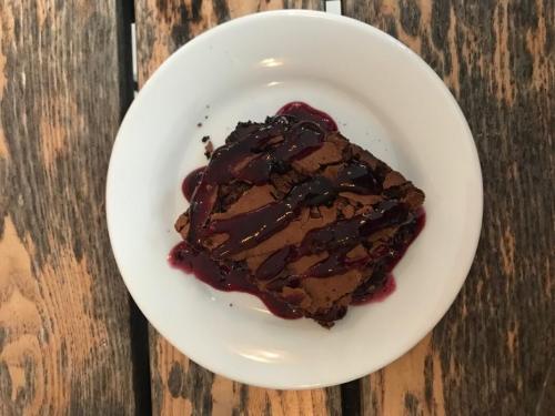 brownie au coulis
