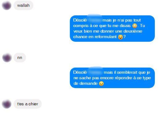 Message chatbot nul