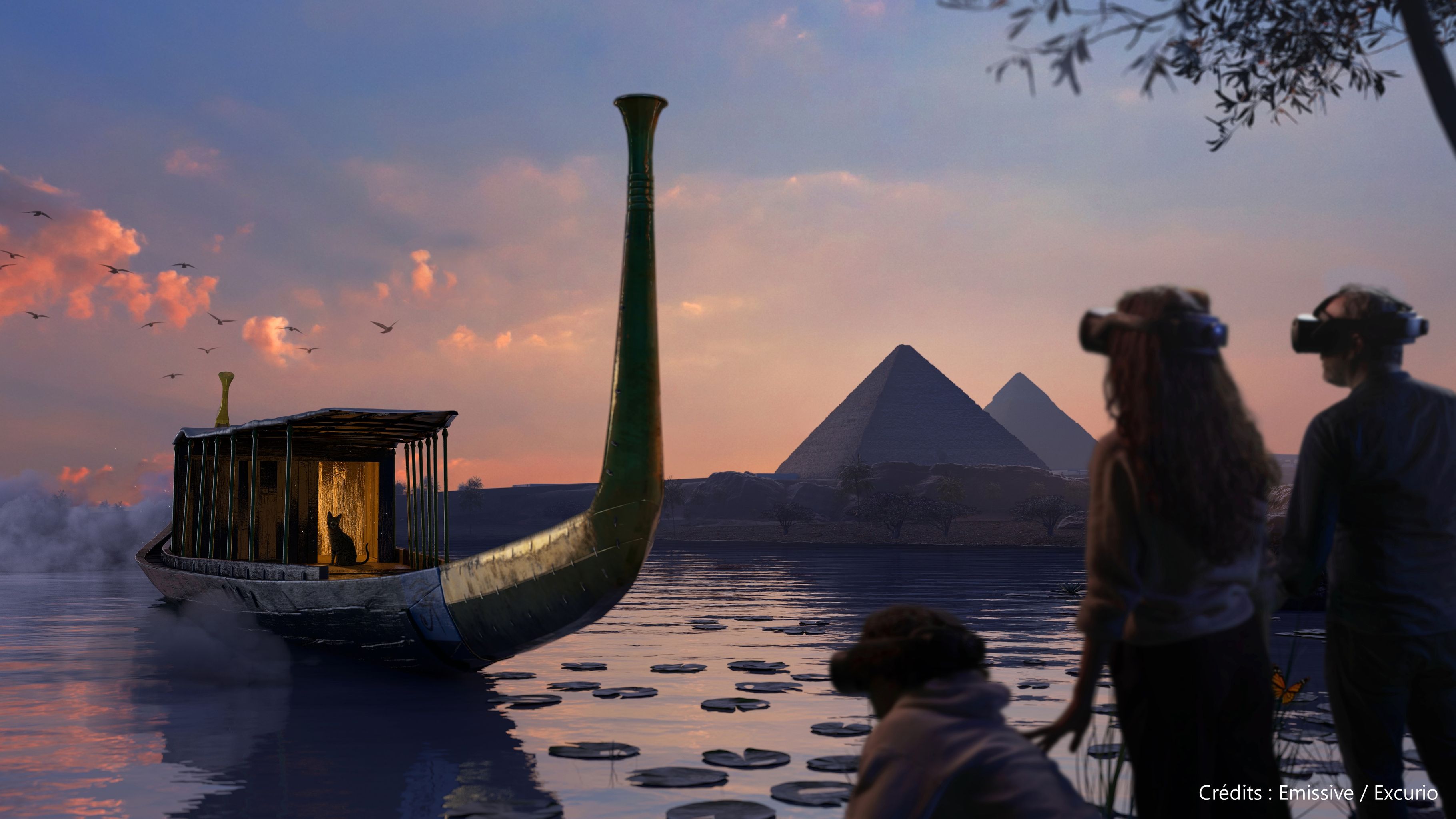 paysage égyptien avec pyramides