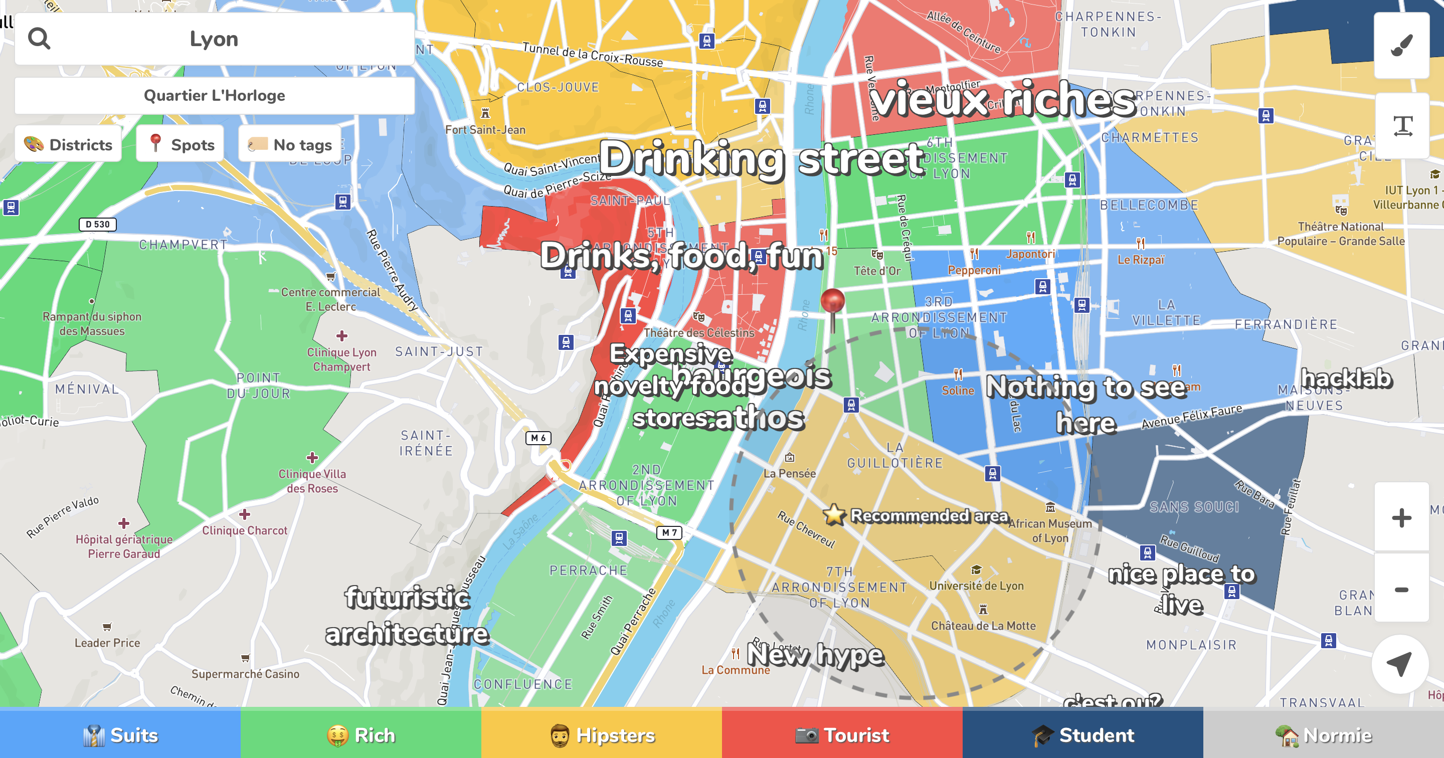 Hoodmaps : la carte qui te dit qui tu es selon ton quartier à Lyon !