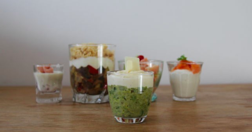 Notre recette de verrines : caviar de courgettes et crème de parmesan